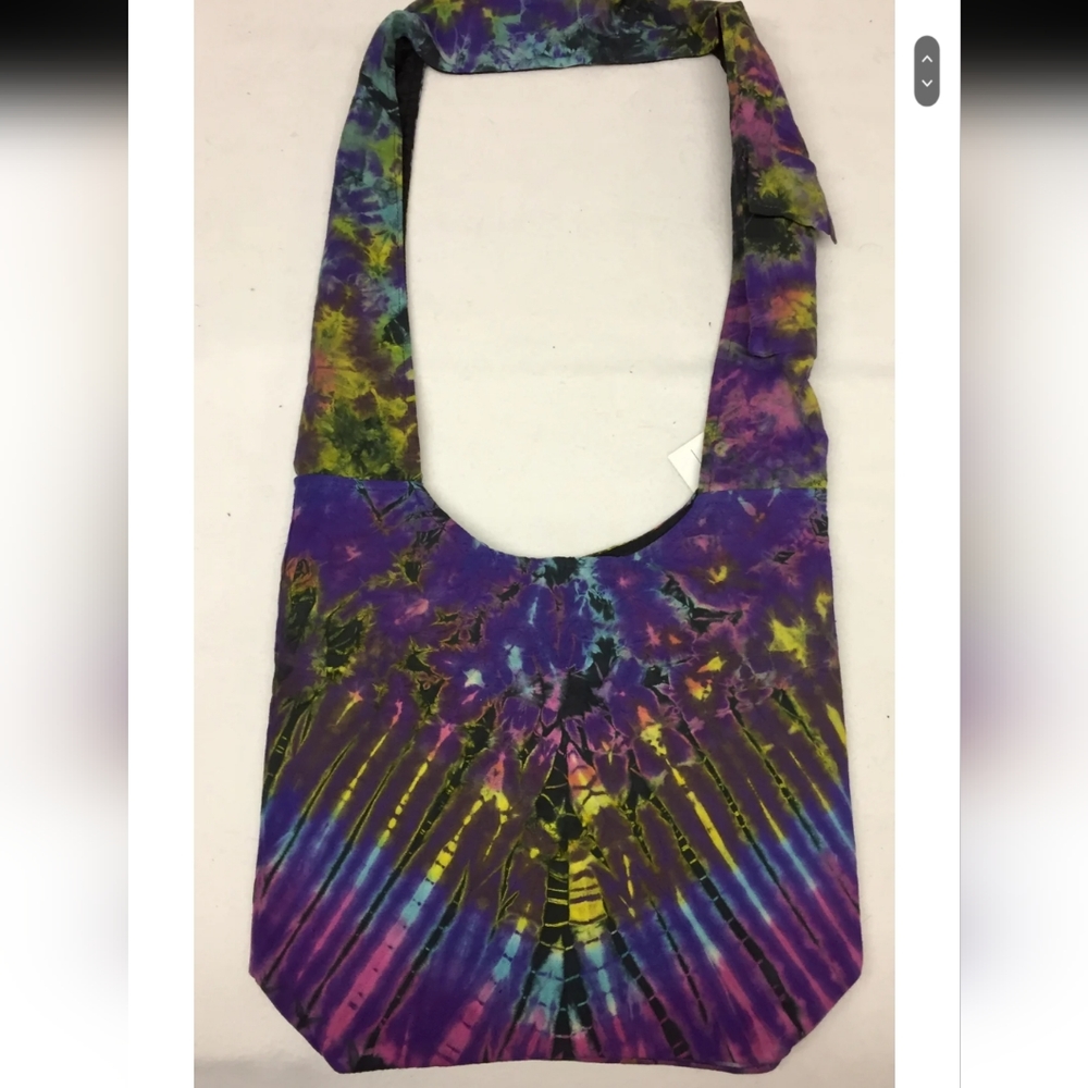 NWT Earth Divas Crossbody Bag Fair Trade Made Nepal Rainbow Tie Dye
